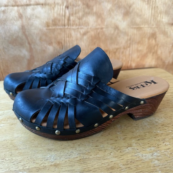 KorkEase Shoes Korkease Leather Woven Heeled Clog Poshmark